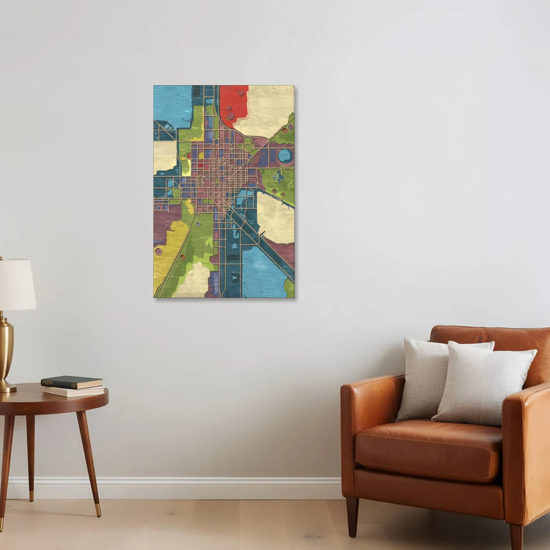 Atlanta Modern Map Design - Canvas Wall Art - Sofa - 24x36