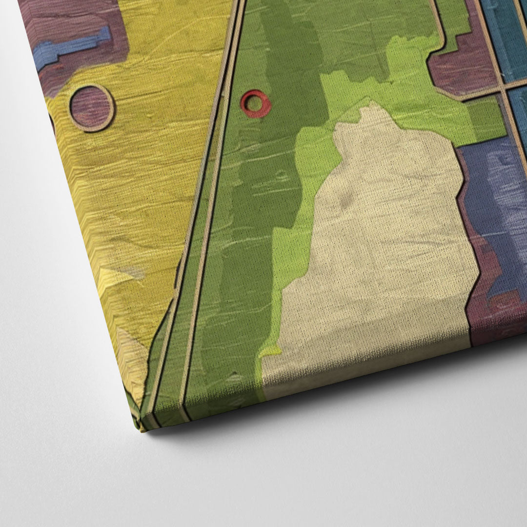 Atlanta Modern Map Design Canvas Close Up
