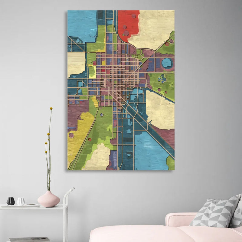 Atlanta Modern Map Design Sitting Room - Canvas Wall Art