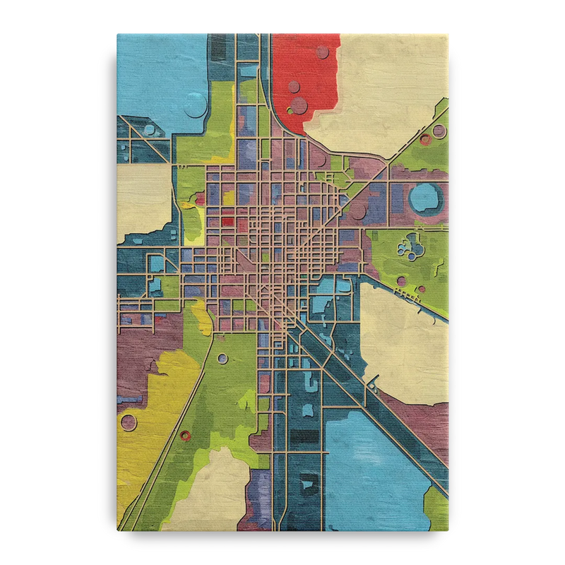 Atlanta Modern Map Design Front - Canvas Wall Art