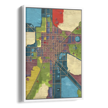 Atlanta Modern Map Design Side - White Canvas Wall Art
