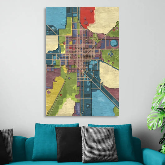 Atlanta Modern Map Design Living Room - Canvas Wall Art