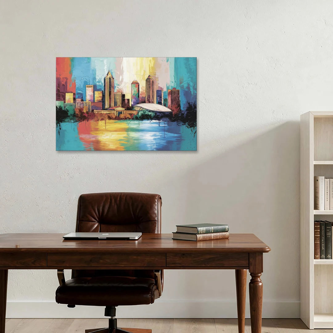 Atlanta Skyline Panoramic View - Canvas Wall Art - Office - 36x24