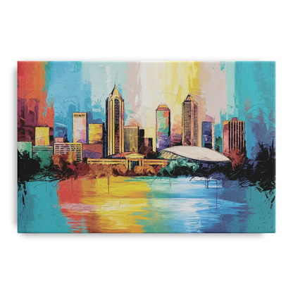 Atlanta Skyline Panoramic View Front - Canvas Wall Art