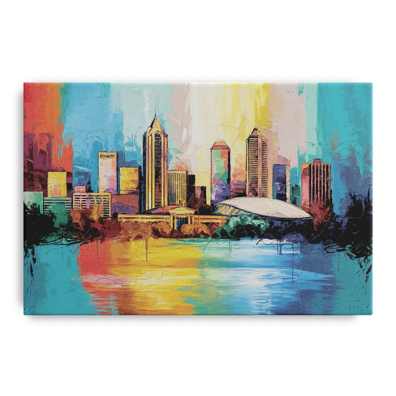 Atlanta Skyline Panoramic View Front - Canvas Wall Art