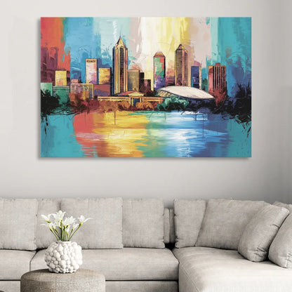 Atlanta Skyline Panoramic View Sitting Room - Canvas Wall Art