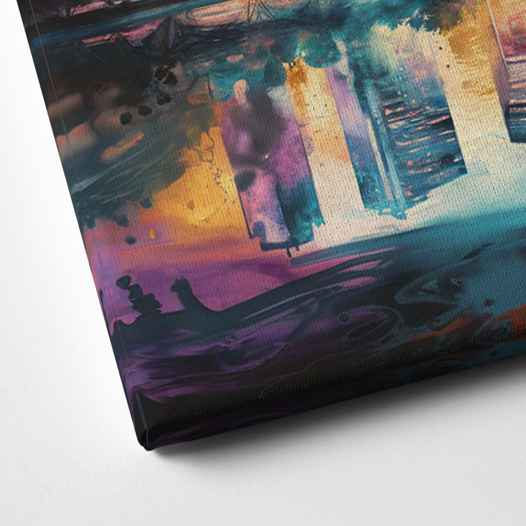 Atlanta Skyline With Reflection Canvas Close Up