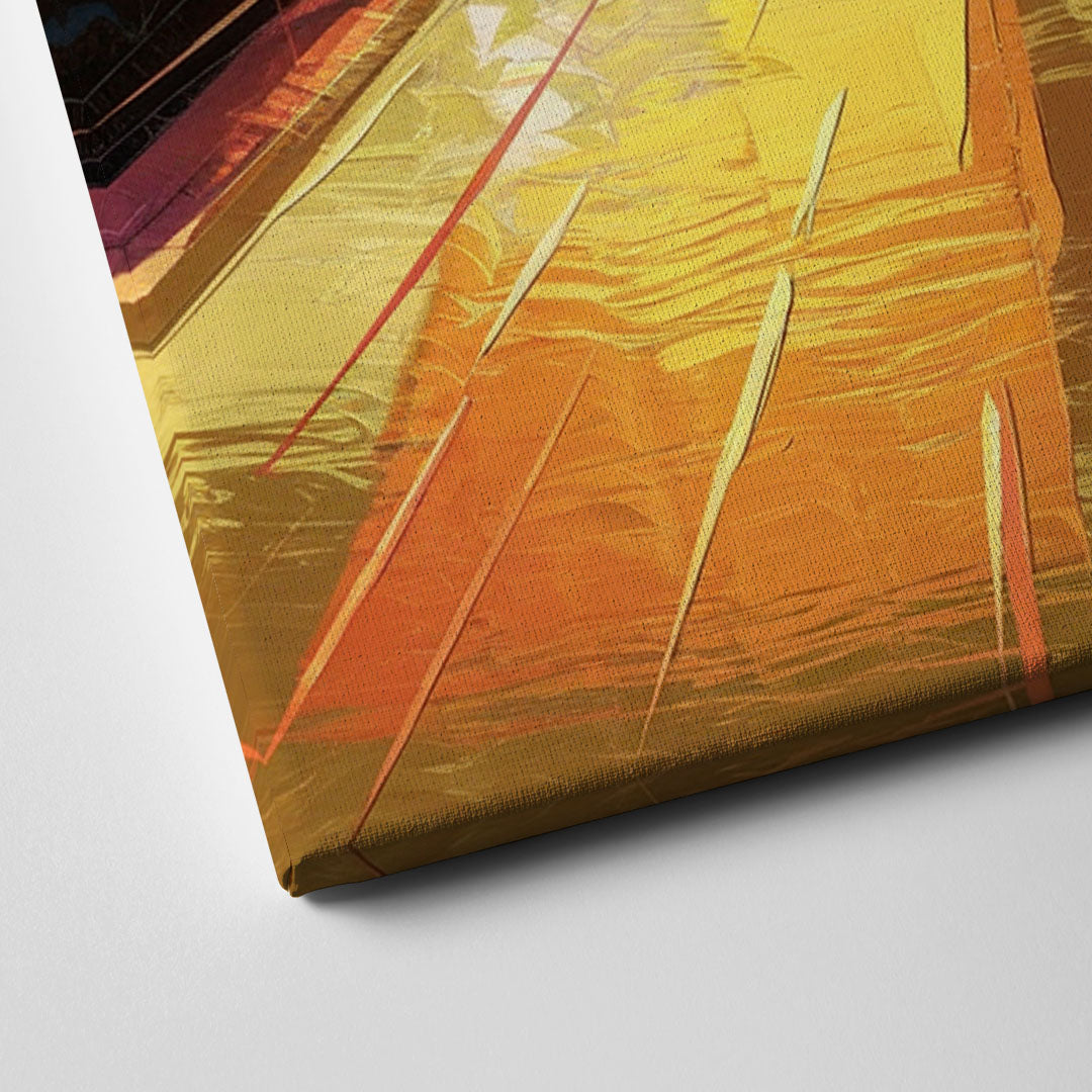 Atlanta Skyline and Peachtree Street Canvas Close Up