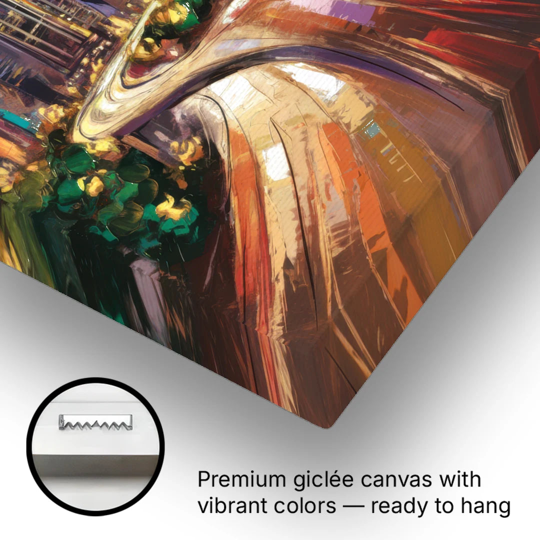 Atlanta Skyline at Sunset - Canvas Wall Art - Gallery Wrap Corner