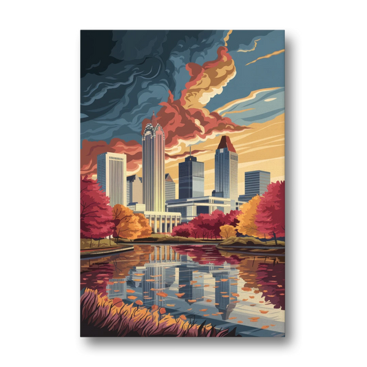 Atlanta Skyline in Autumn - Canvas Wall Art - Front