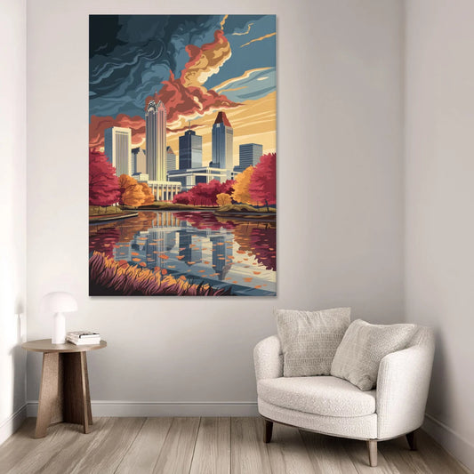 Atlanta Skyline in Autumn - Canvas Wall Art - Sofa - 40x60