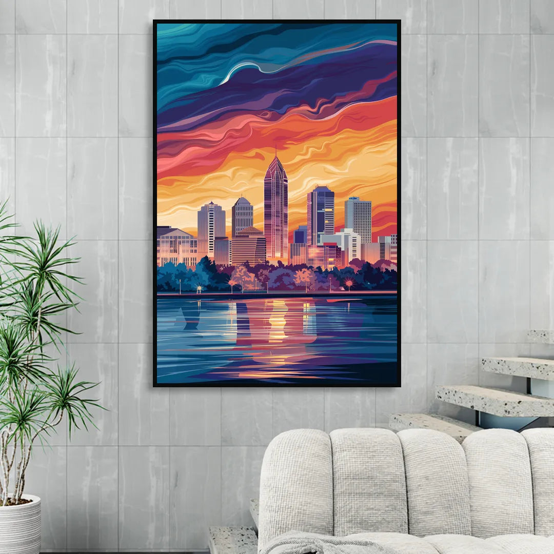 Atlanta Street Photography Sitting Room - Black Canvas Wall Art