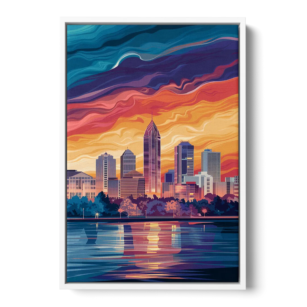 Atlanta Street Photography Front - White Canvas Wall Art