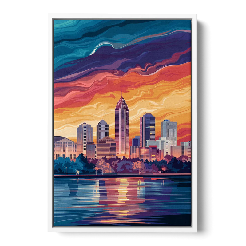 Atlanta Street Photography Front - White Canvas Wall Art