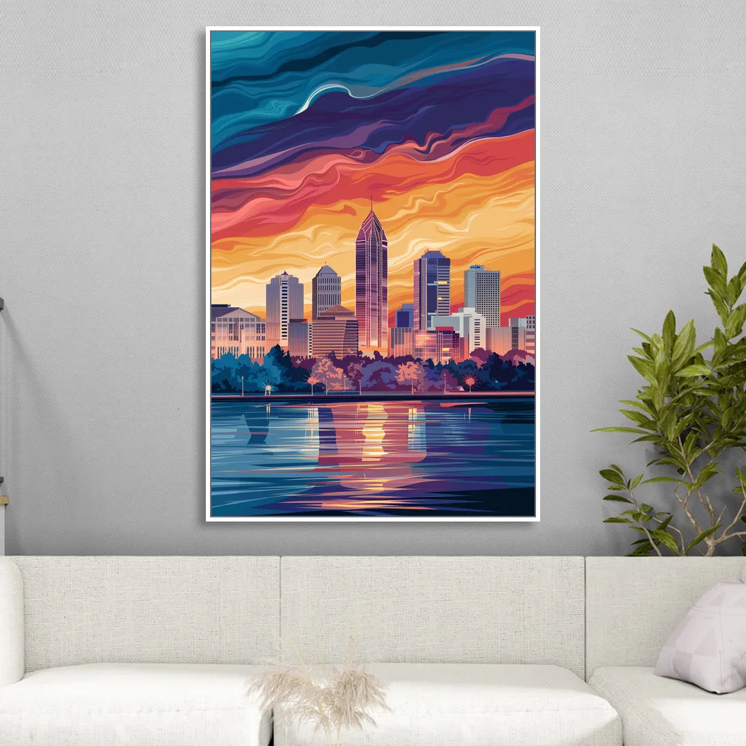 Atlanta Street Photography Sitting Room - White Canvas Wall Art