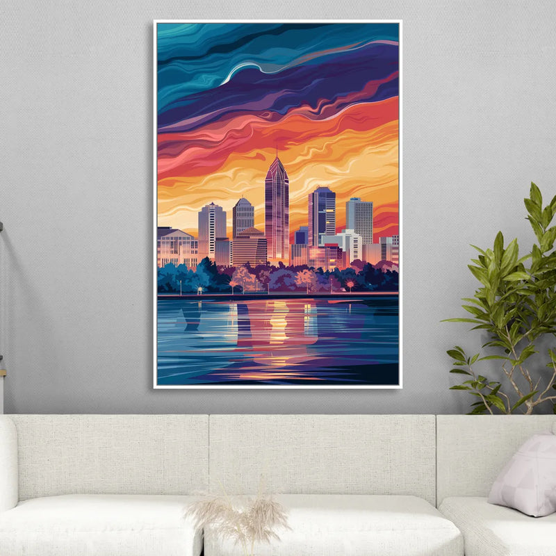 Atlanta Street Photography Sitting Room - White Canvas Wall Art