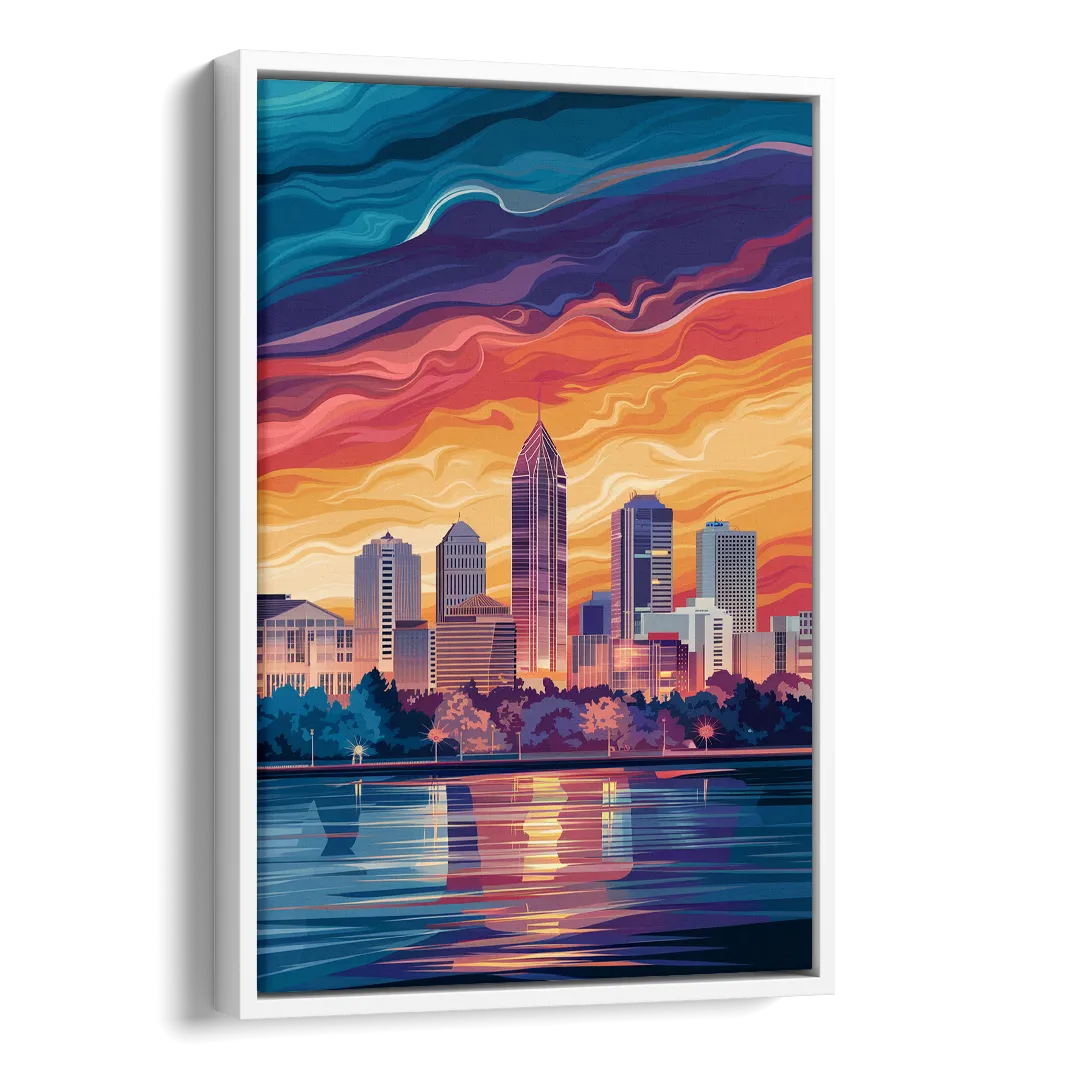 Atlanta Street Photography Side - White Canvas Wall Art