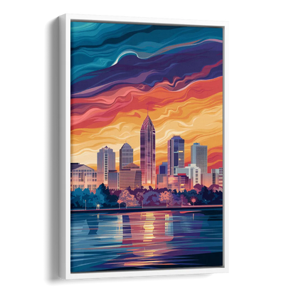 Atlanta Street Photography Side - White Canvas Wall Art