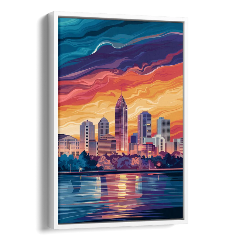 Atlanta Street Photography Side - White Canvas Wall Art