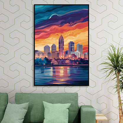 Atlanta Street Photography Living Room - Black Canvas Wall Art