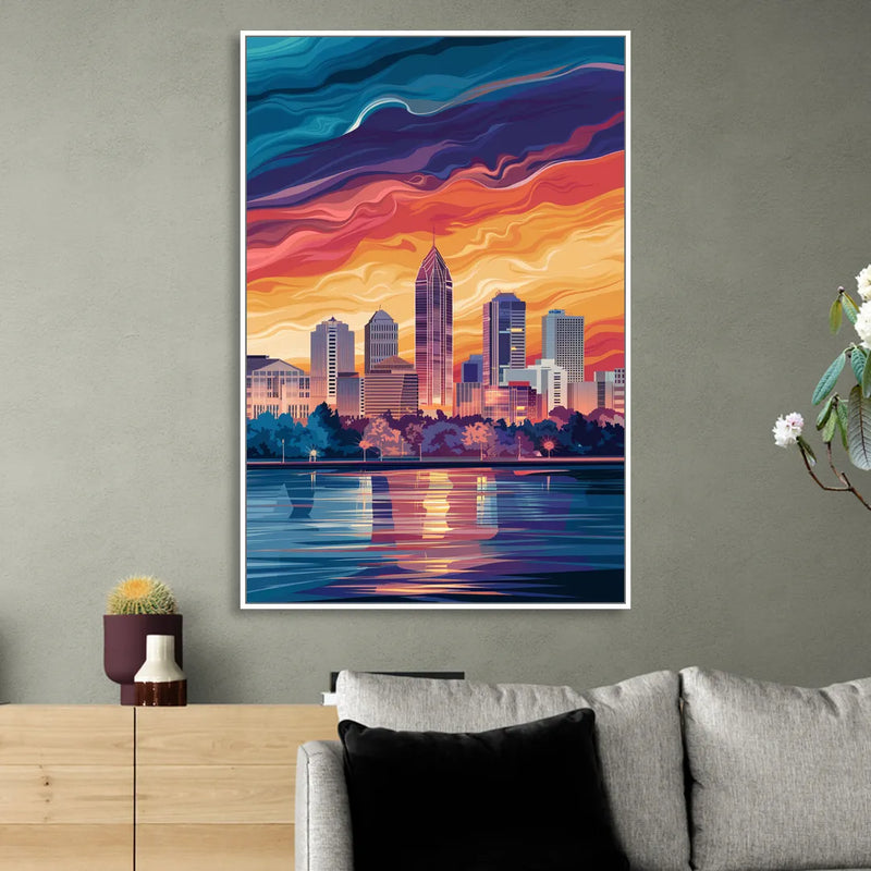 Atlanta Street Photography Living Room - White Canvas Wall Art