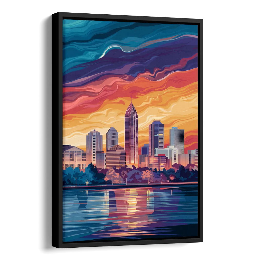 Atlanta Street Photography Side - Black Canvas Wall Art