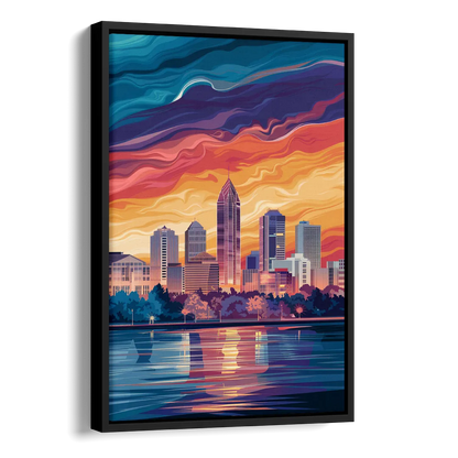 Atlanta Street Photography Side - Black Canvas Wall Art