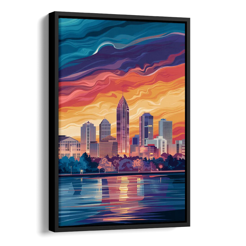 Atlanta Street Photography Side - Black Canvas Wall Art