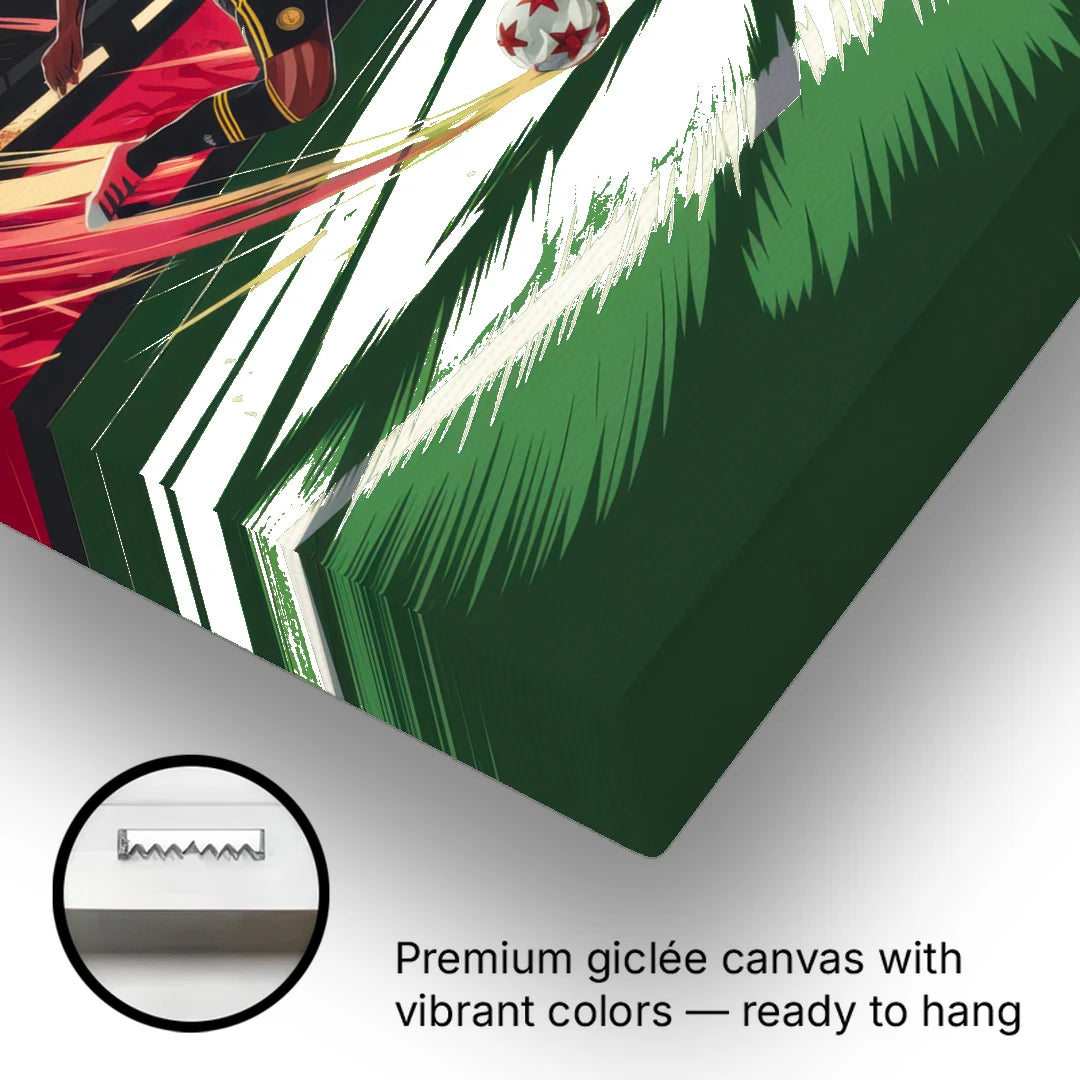 Atlanta United Soccer Action - Canvas Wall Art - Gallery Wrap Corner