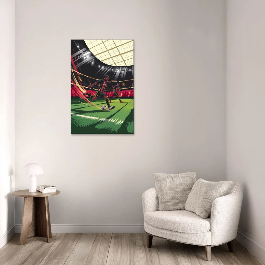 Atlanta United Soccer Action - Canvas Wall Art - Sofa - 24x36