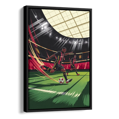 Atlanta United Soccer Action Side - Black Canvas Wall Art