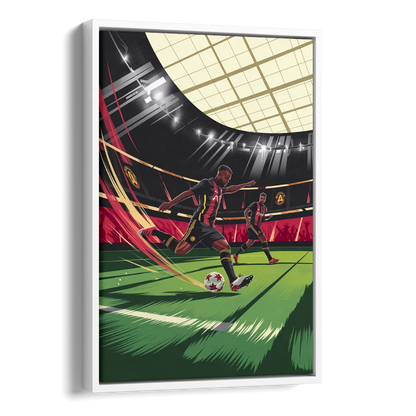 Atlanta United Soccer Action Side - White Canvas Wall Art