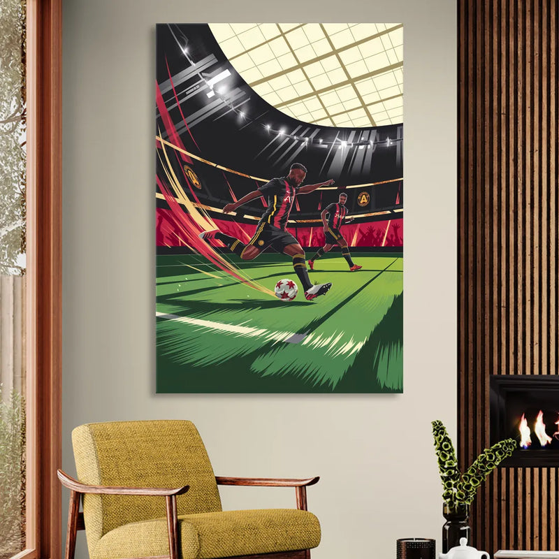 Atlanta United Soccer Action Living Room - Canvas Wall Art
