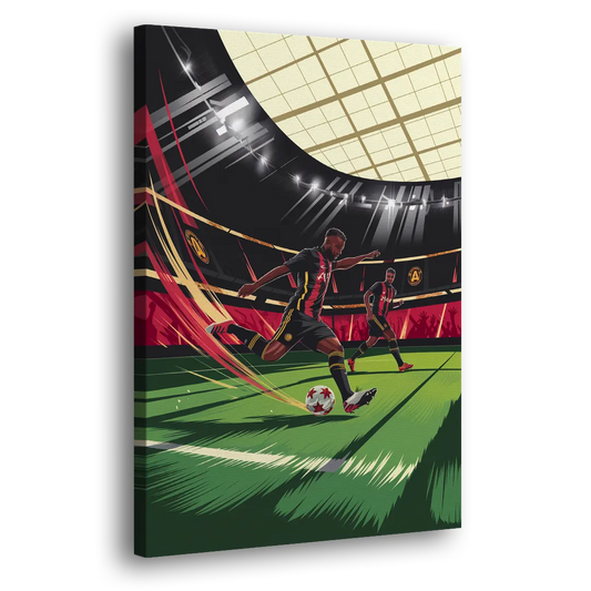 Atlanta United Soccer Action Side - Canvas Wall Art