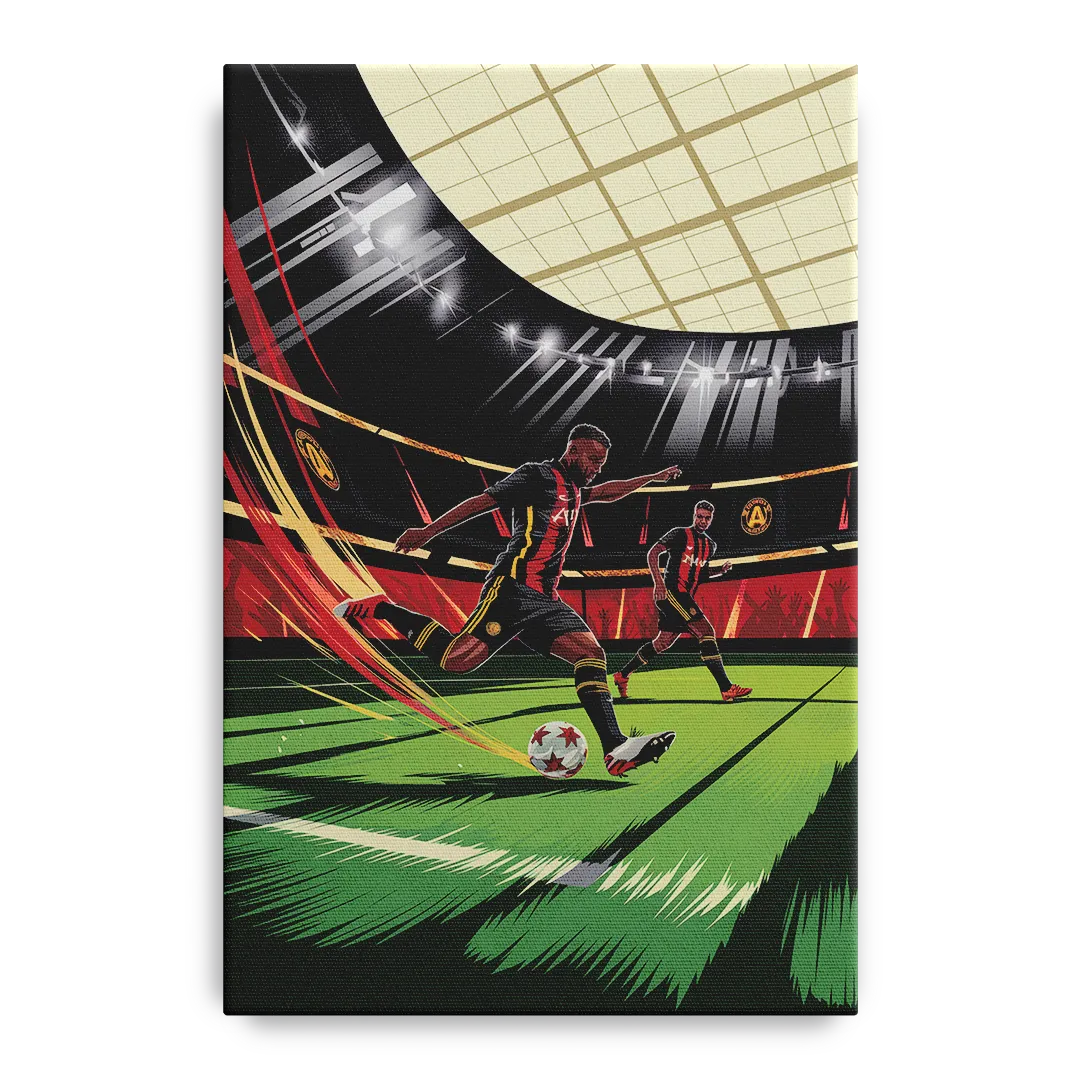 Atlanta United Soccer Action Front - Canvas Wall Art