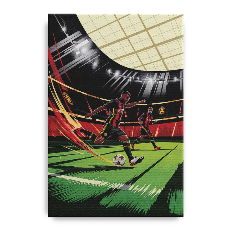Atlanta United Soccer Action Front - Canvas Wall Art
