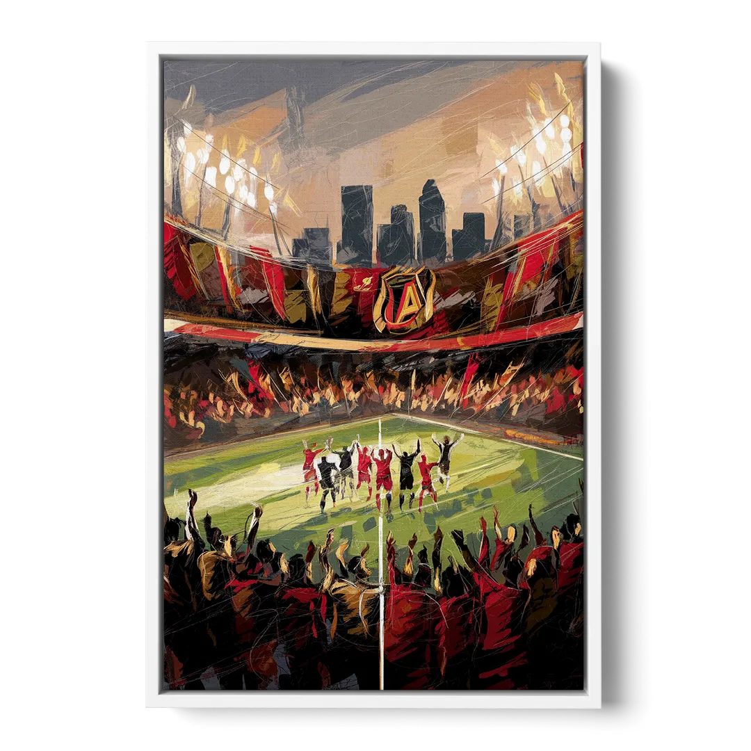 Atlanta United Team Celebration Front - White Canvas Wall Art