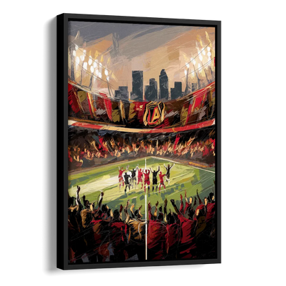 Atlanta United Team Celebration Side - Black Canvas Wall Art