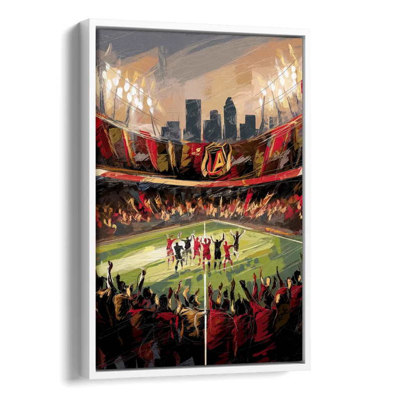 Atlanta United Team Celebration Side - White Canvas Wall Art