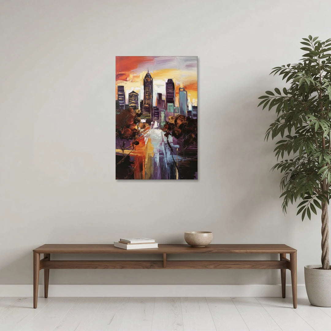Atlanta Vintage Skyline - Canvas Wall Art - Coffee Table - 24x36