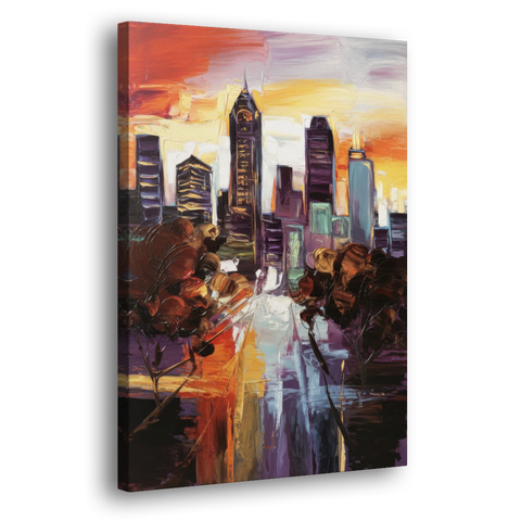 Atlanta Vintage Skyline - Canvas Wall Art - Side