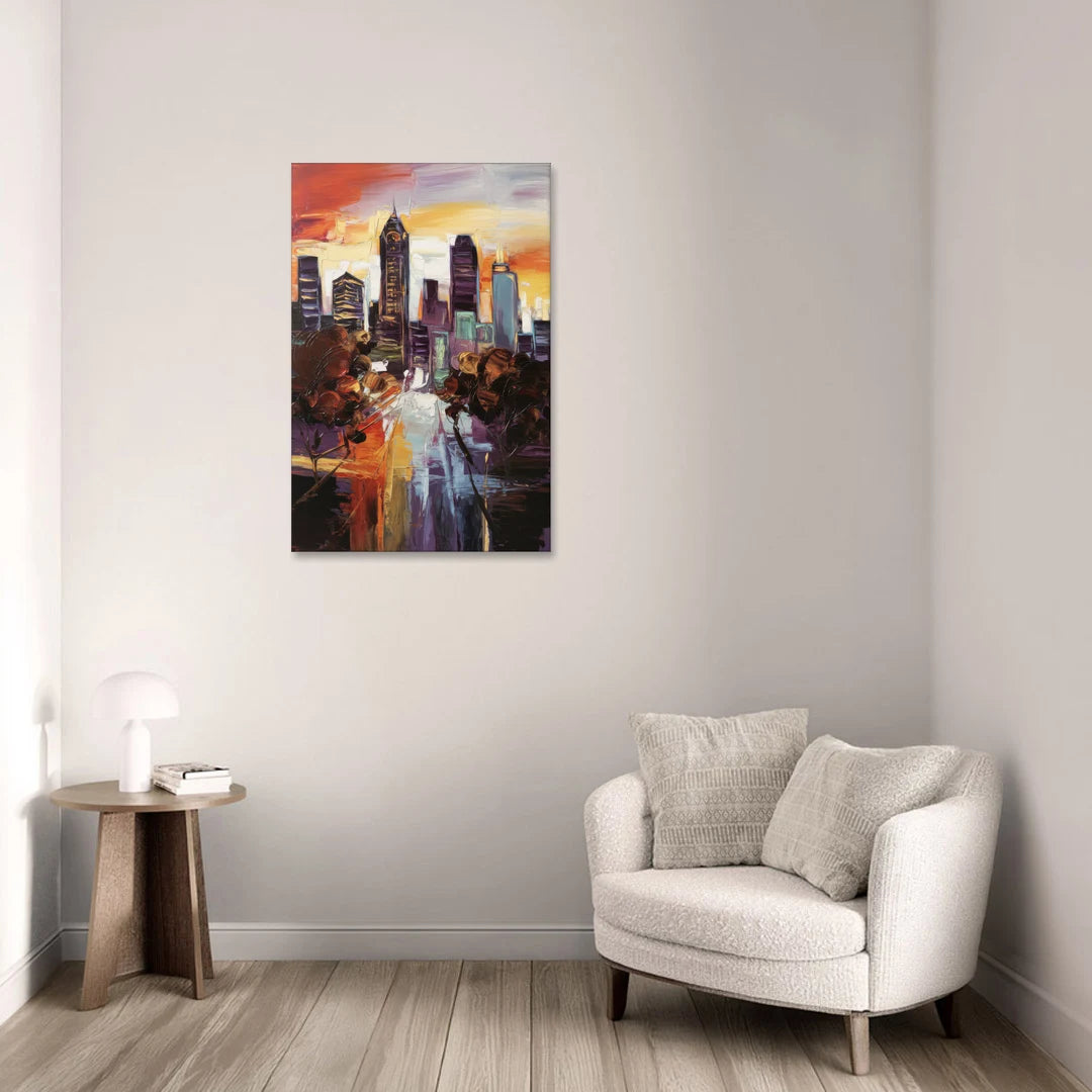 Atlanta Vintage Skyline - Canvas Wall Art - Sofa - 24x36