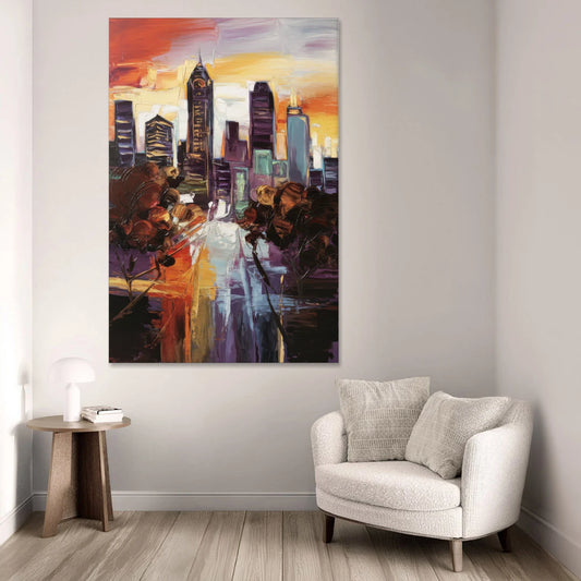 Atlanta Vintage Skyline - Canvas Wall Art - Sofa - 40x60