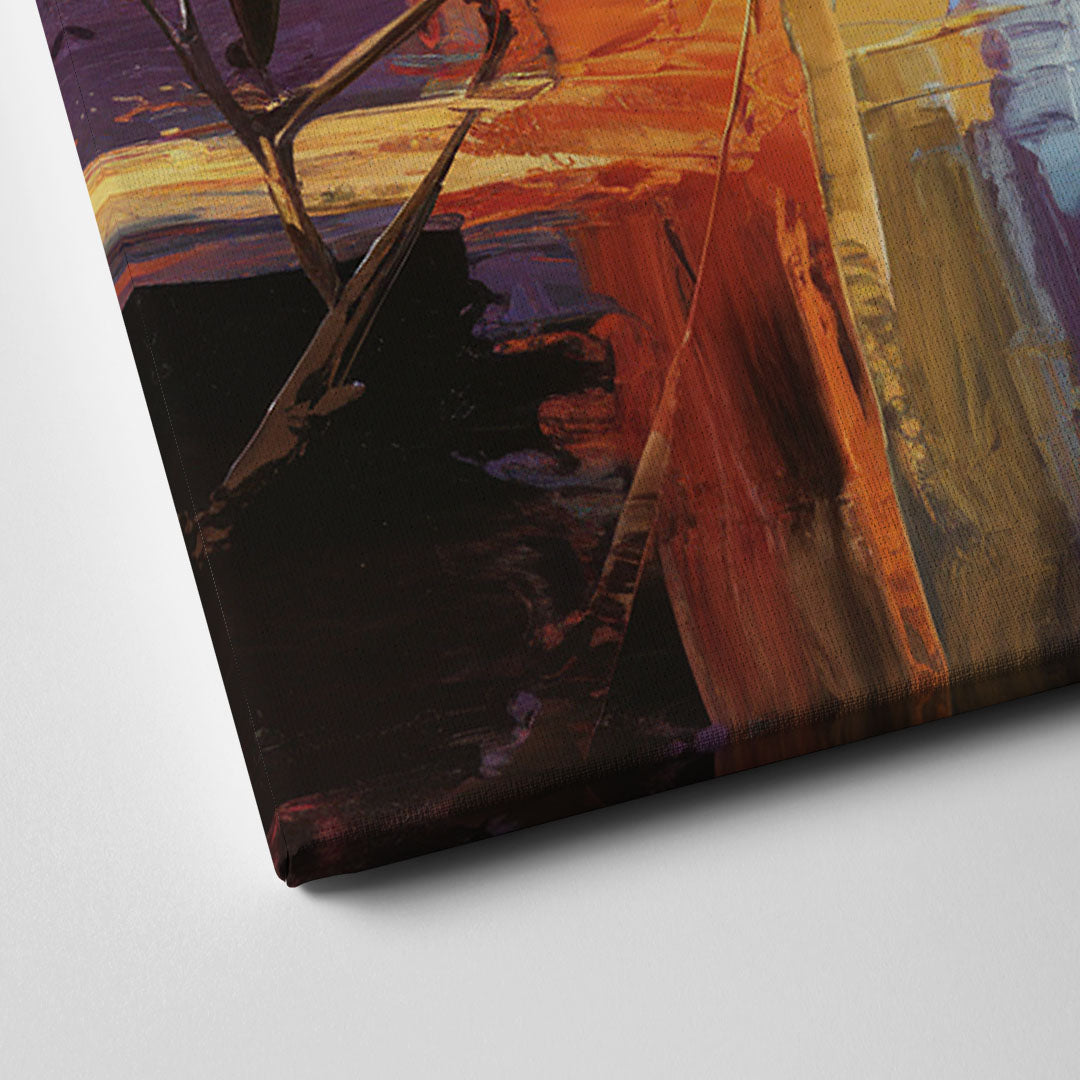 Atlanta Vintage Skyline Canvas Close Up
