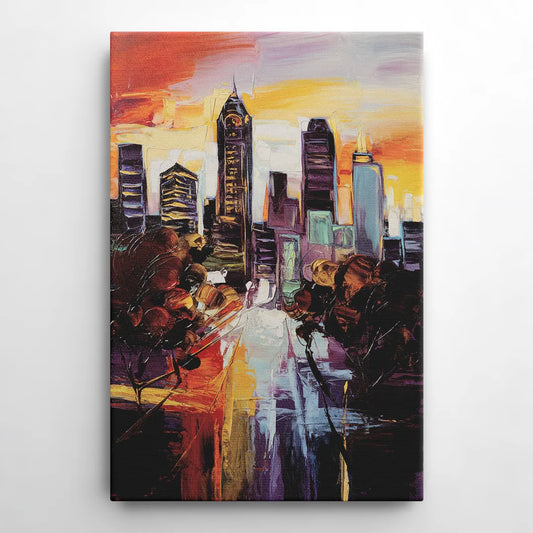 Atlanta Vintage Skyline - Canvas Wall Art