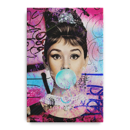 Audrey Bubble Gum Front - Canvas Wall Art