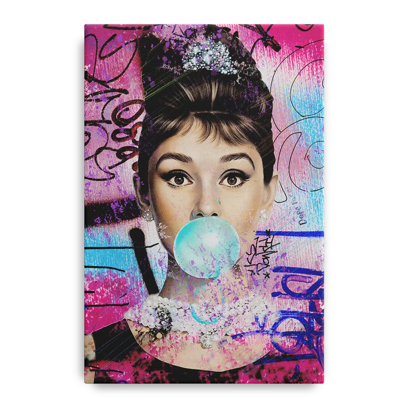 Audrey Bubble Gum Front - Canvas Wall Art