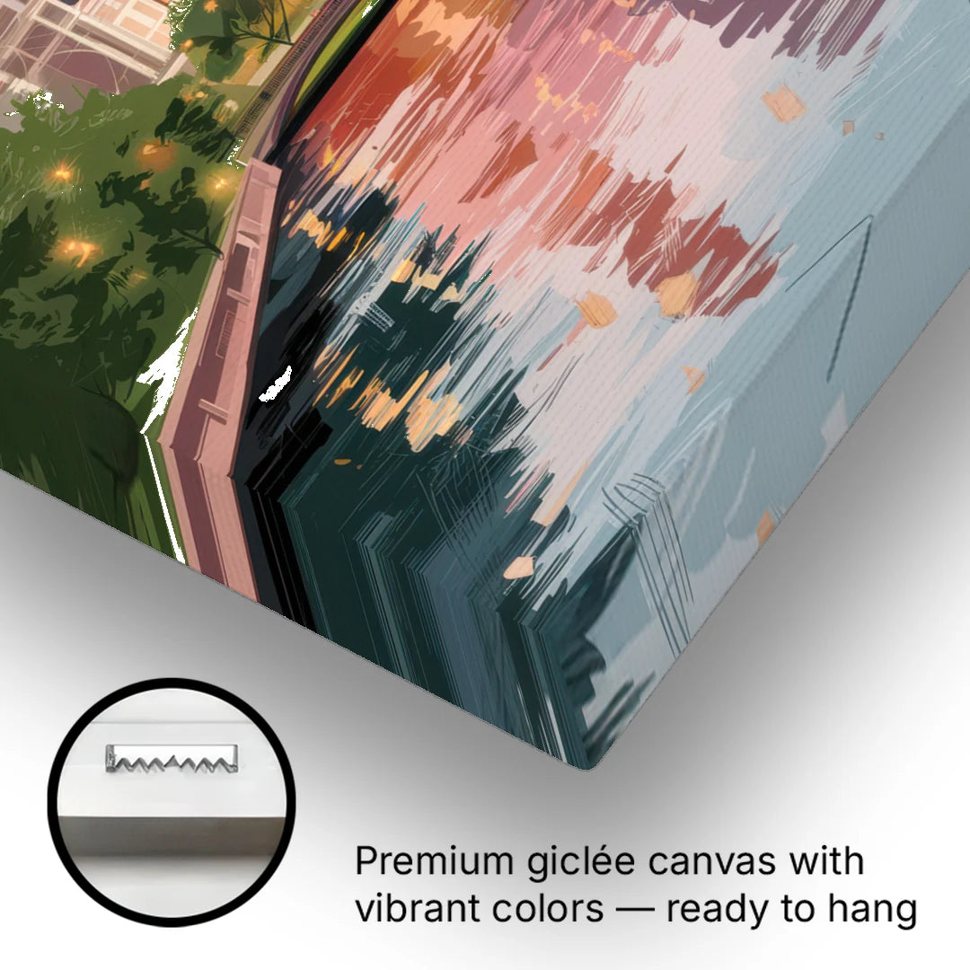 Augusta Historic Downtown Charm - Canvas Wall Art - Gallery Wrap Corner
