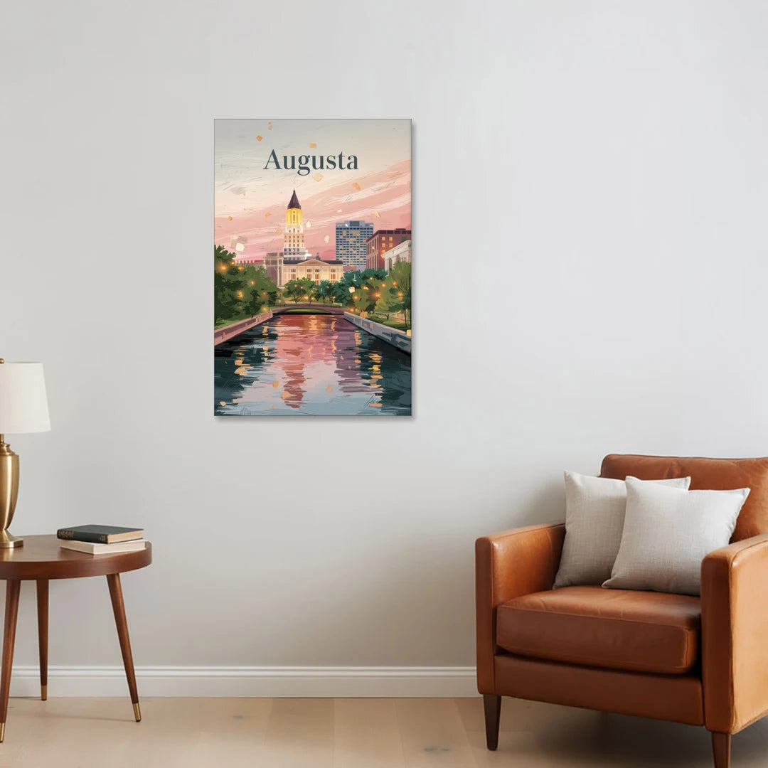Augusta Historic Downtown Charm - Canvas Wall Art - Sofa - 24x36