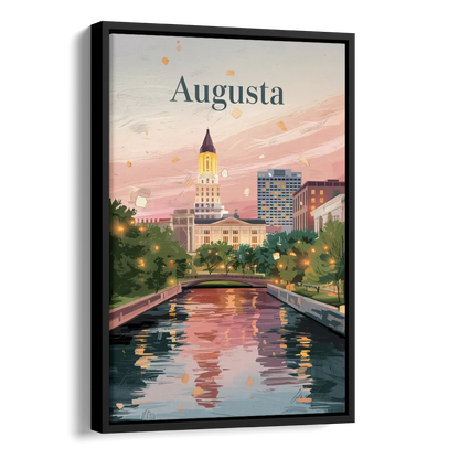 Augusta Historic Downtown Charm Side - Black Canvas Wall Art
